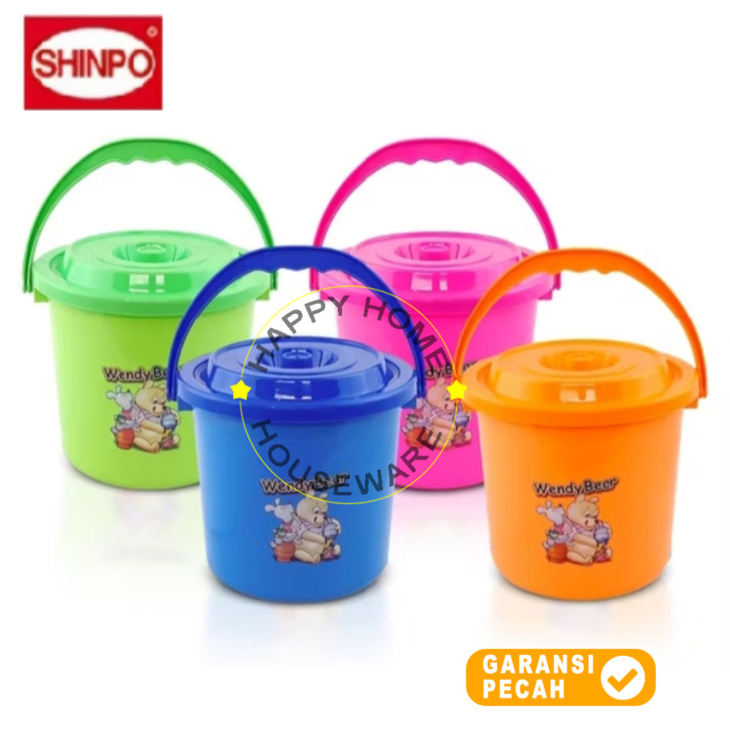 Jual SHINPO Ember Plastik Dengan Tutup Deluxe 2.5GL Water Bucket Ember ...