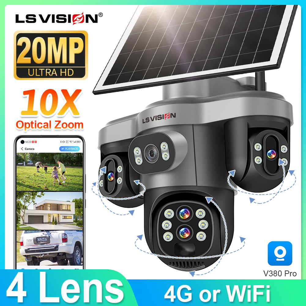 Jual LS VISION Solar Camera Wifi Outdoor With10X Optical Zoom Three ...