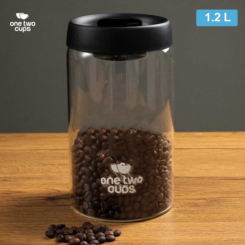 Jual One Two Cups Toples Kaca Penyimpanan Biji Kopi Vacuum Sealed Lid ...