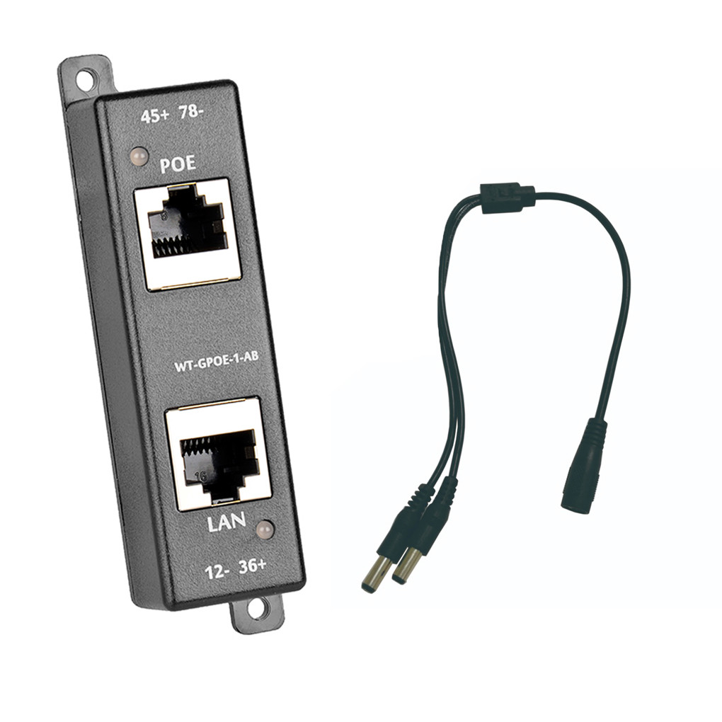 Jual Single Port 1000mbps PoE Injector 12-56V DC 4 Pairs 90W High Power ...