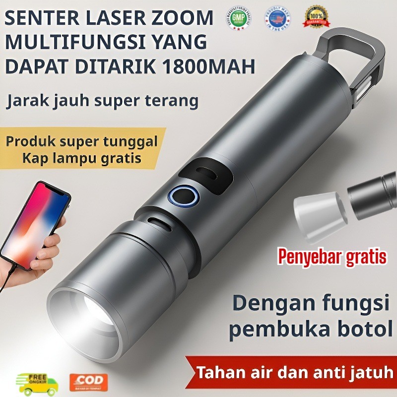 Jual [Produk Unggulan Dengan Kap Lampu Gratis] Senter Teleskopik Zoom ...