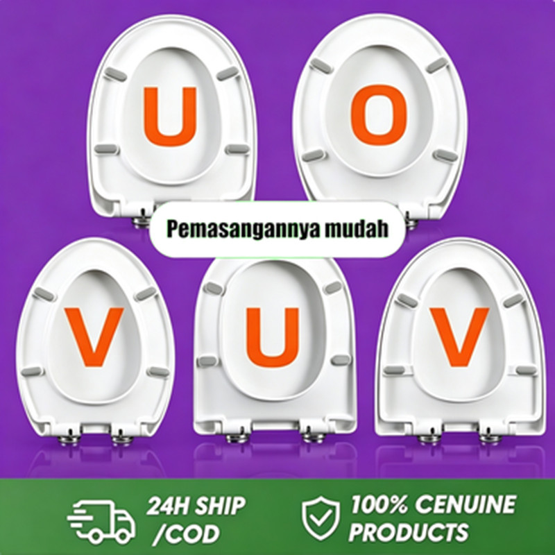 Tutup Closet Duduk 3 Lapis Tebal – 100% Universal – Anti Kuning (UVO) – Mudah Pasang & Include Alat – Cocok untuk TOTO & Semua Toilet Duduk