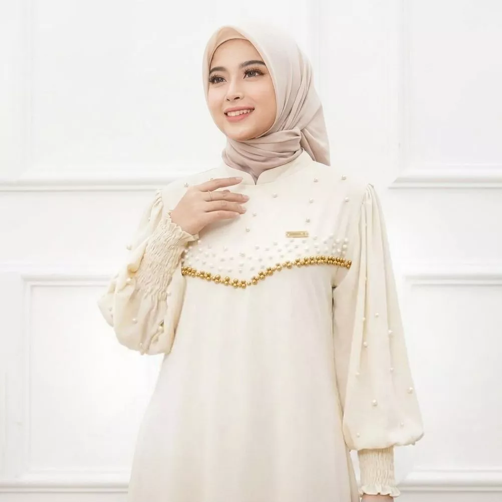 Luna Dress / Gamis Crinkle Airflow Premium / Dress Payet Mutiara / Dress Formal Casual