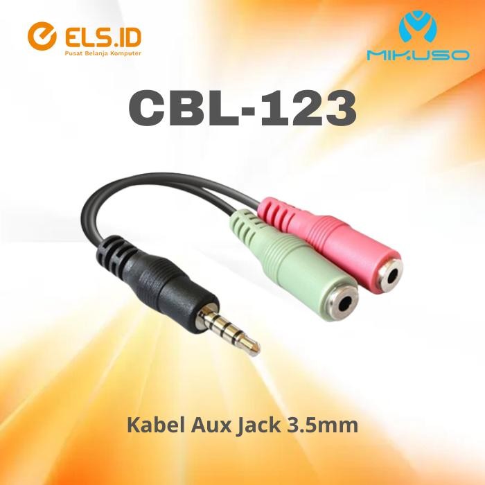 Jual Kabel AUX Mikuso CBL-123 Cable Splitter Jack 3.5mm | Shopee Indonesia