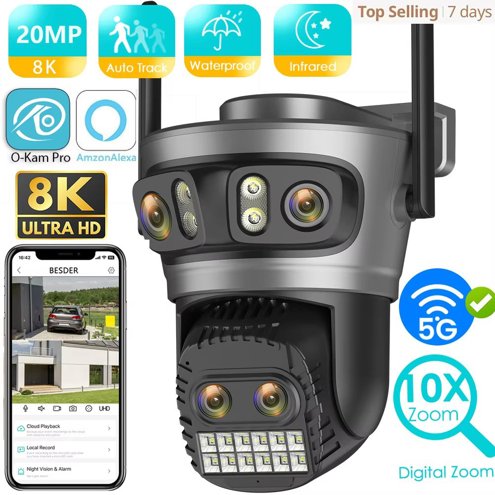 Jual BESDER 20MP 8K HD WiFi Camera 10X Zoom Four Lens Three Screen Auto ...