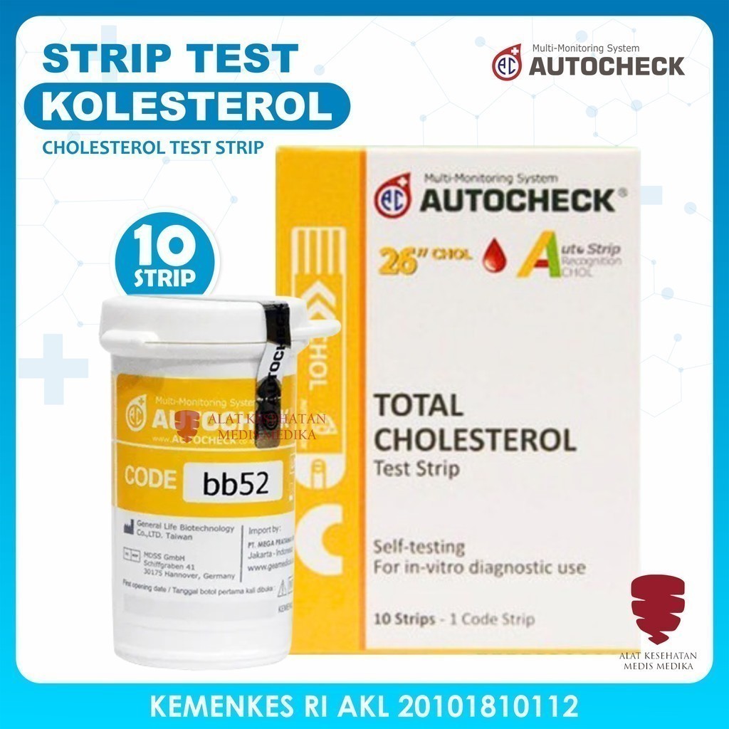 Jual Test Strip Autocheck Cholesterol Cek Kolesterol Refill Isi 10 ...