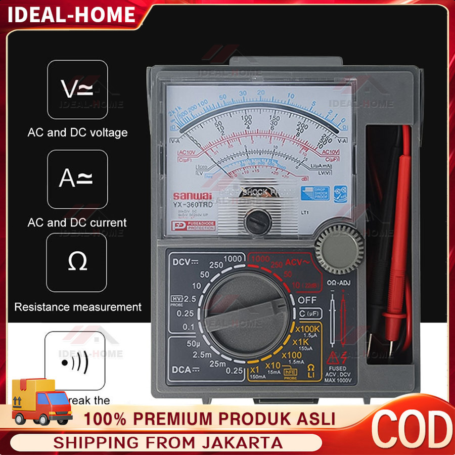 Jual COD Multimeter analog meter sekering dioda YX-360TRD multimeter ...