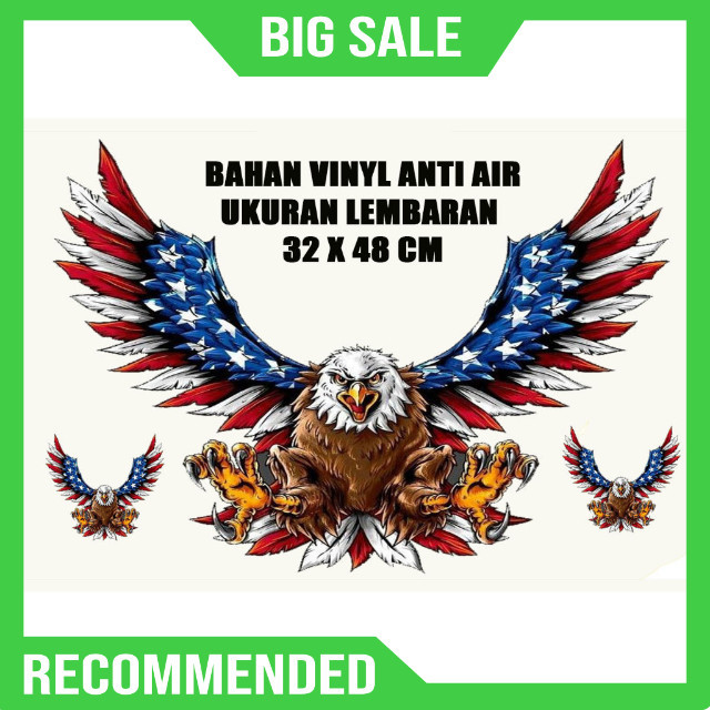 Jual Stiker vinyl sudah di cutting uk lembaran 32 x 48 cm gambar elang ...