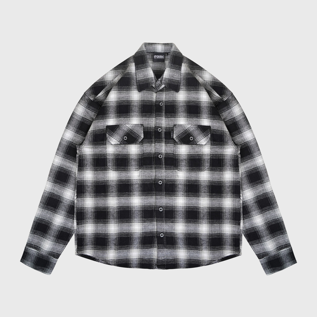 Jual Epidemic Shirt [BOXY FIT] | Flannel Pyrois White Black | Shopee ...