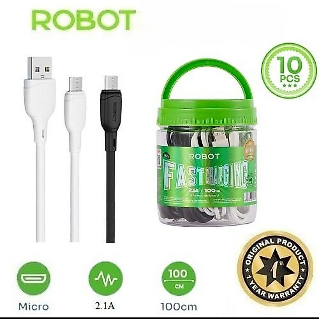 Robot RBM100 II Mini 1 TOPLES (10pcs) Kabel Data  Charger Micro USB Fast Charging 2.1A  Original Robot