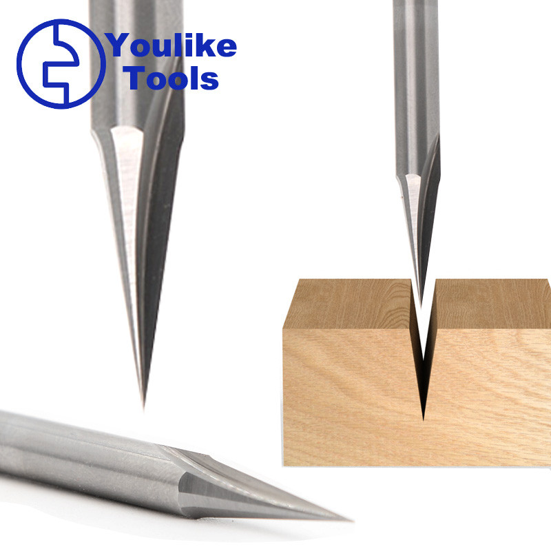 Jual 18° Zero Point V Groove Engraving Solid Carbide Router Bit CNC ...