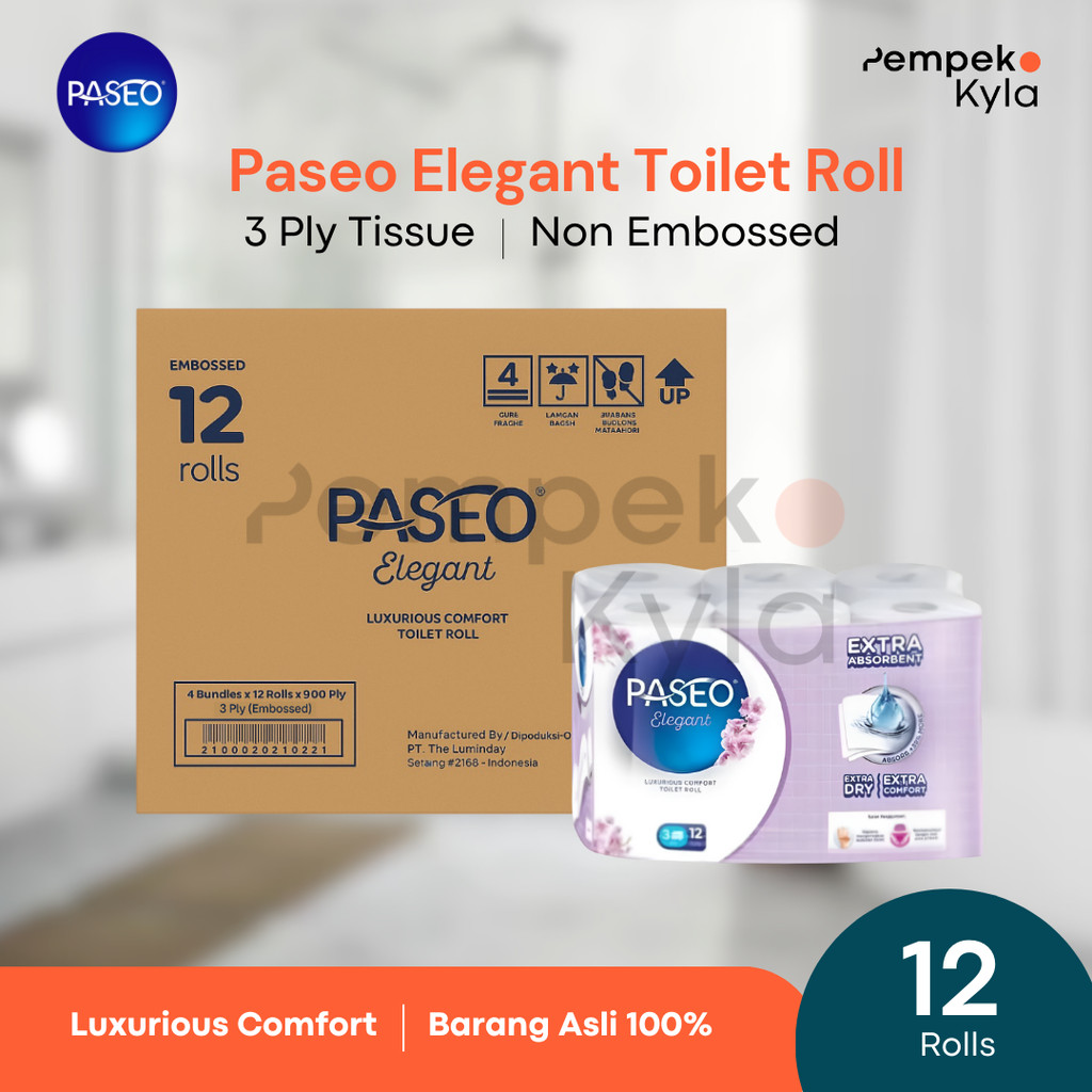 Jual KHUSUS GOJEK /GRAB Tissue Paseo Bathroom 1 karton isi 12 rolls ...