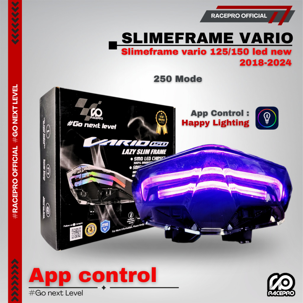 Jual SLIMFRAME VARIO LED 125/150 NEW STOPLAMP RACEPRO MODE APP CONTROL ...