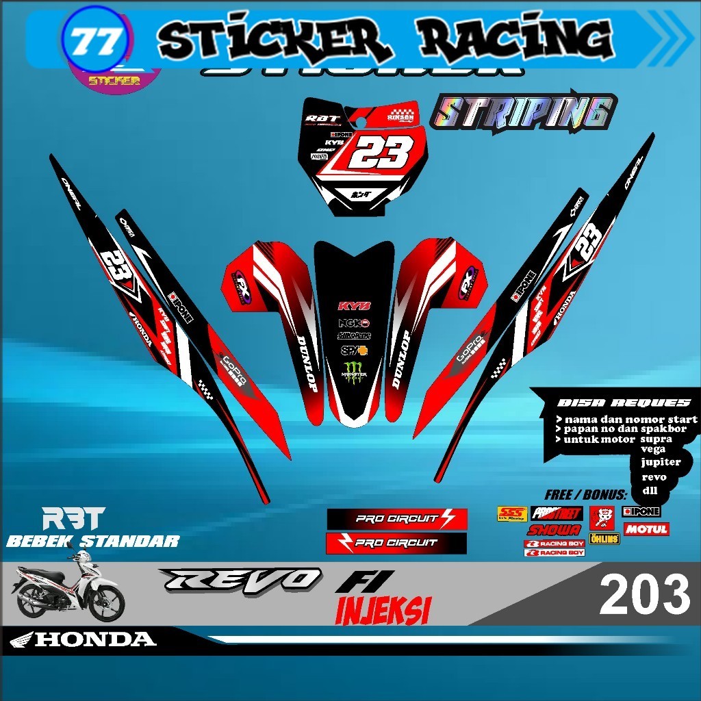 Jual Sticker Rbt Revo Fi Injeksi Semi Full Body Motif Simple Racing ...
