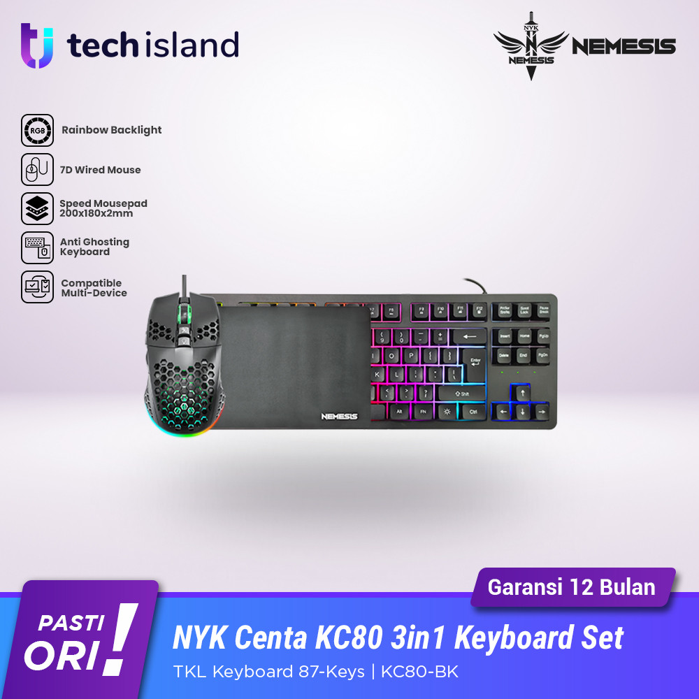 Jual NYK Nemesis Centa KC80 / KC-80 Keyboard Combo 3in1 TKL Gaming Set ...