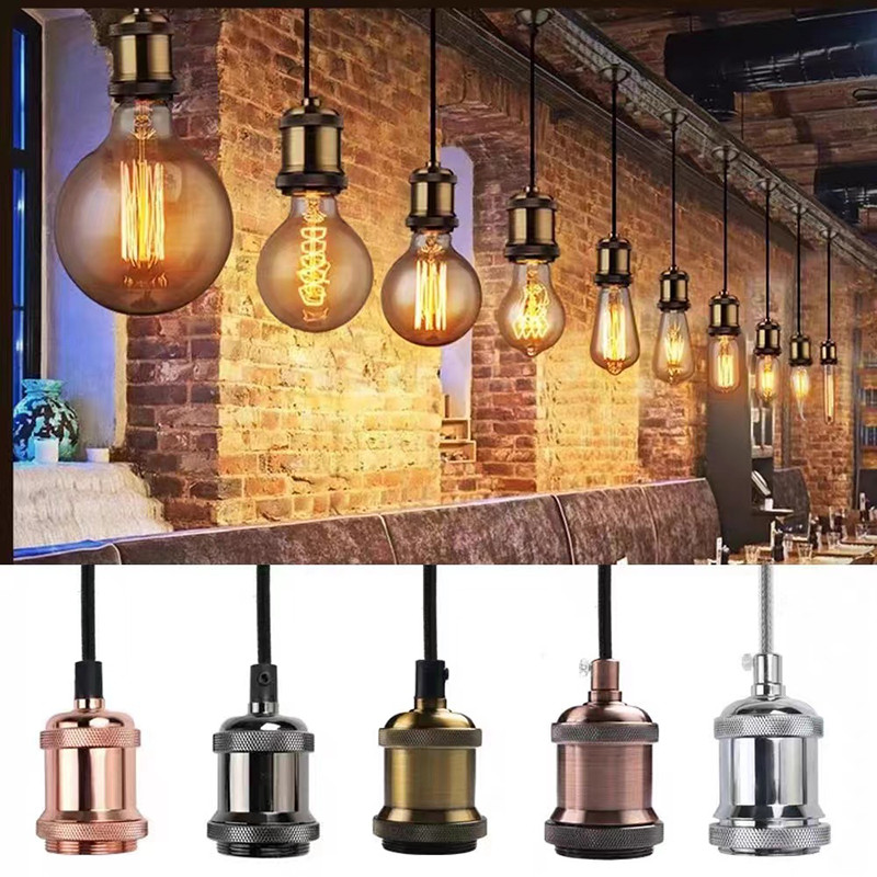 Jual Vintage Lamp Socket Edison Screw Lamp Holder E27 Bulb Bases Light ...