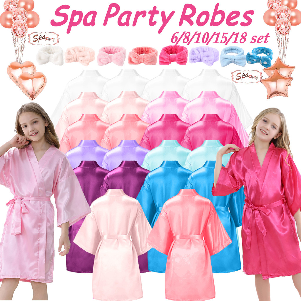 Jual 6-18Set Spa Party Robes for Girls Spa Gowns for Girls Spa Supplies ...