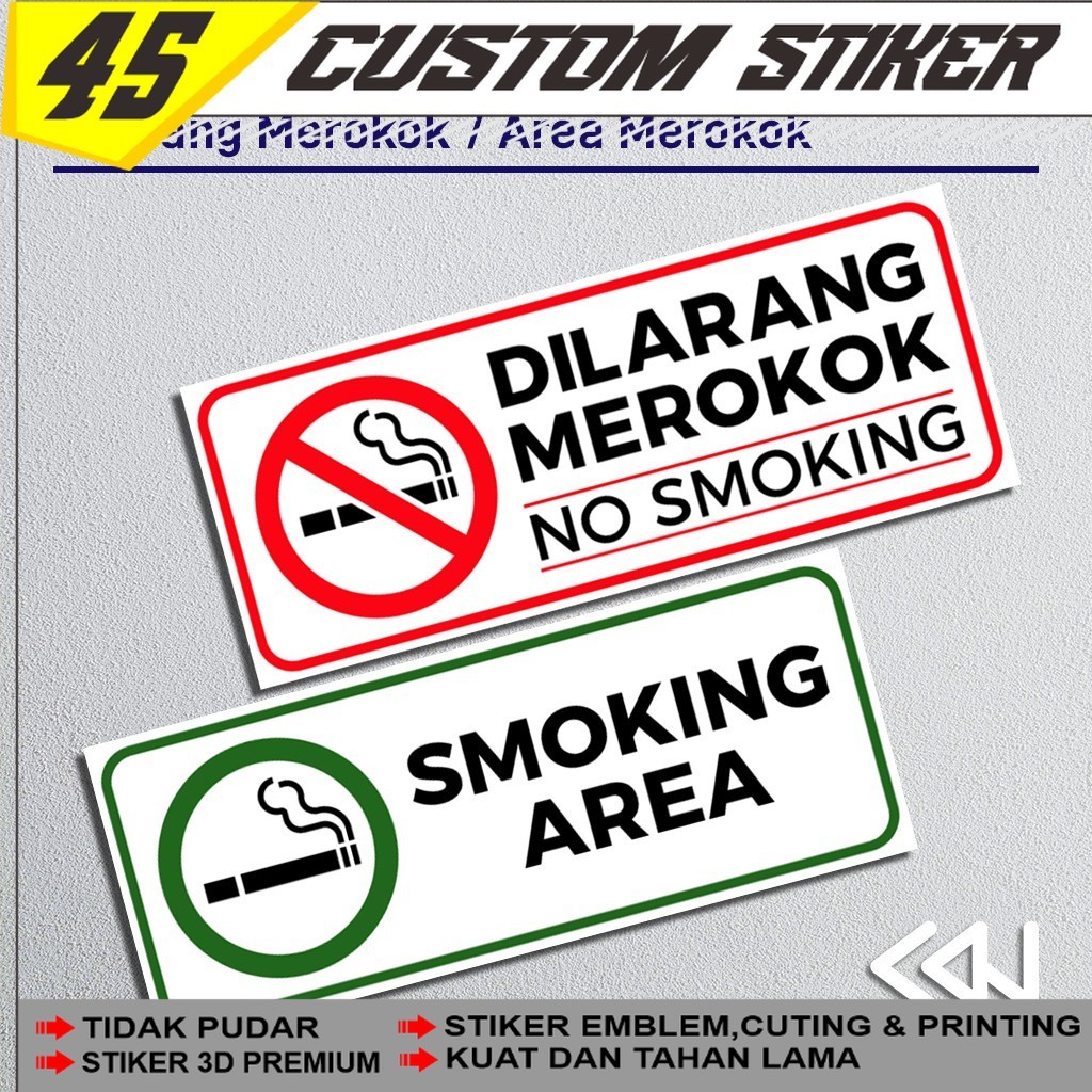 Jual Stiker Peringatan | Sticker Penunjuk | Dilarang Merokok - Smoking ...