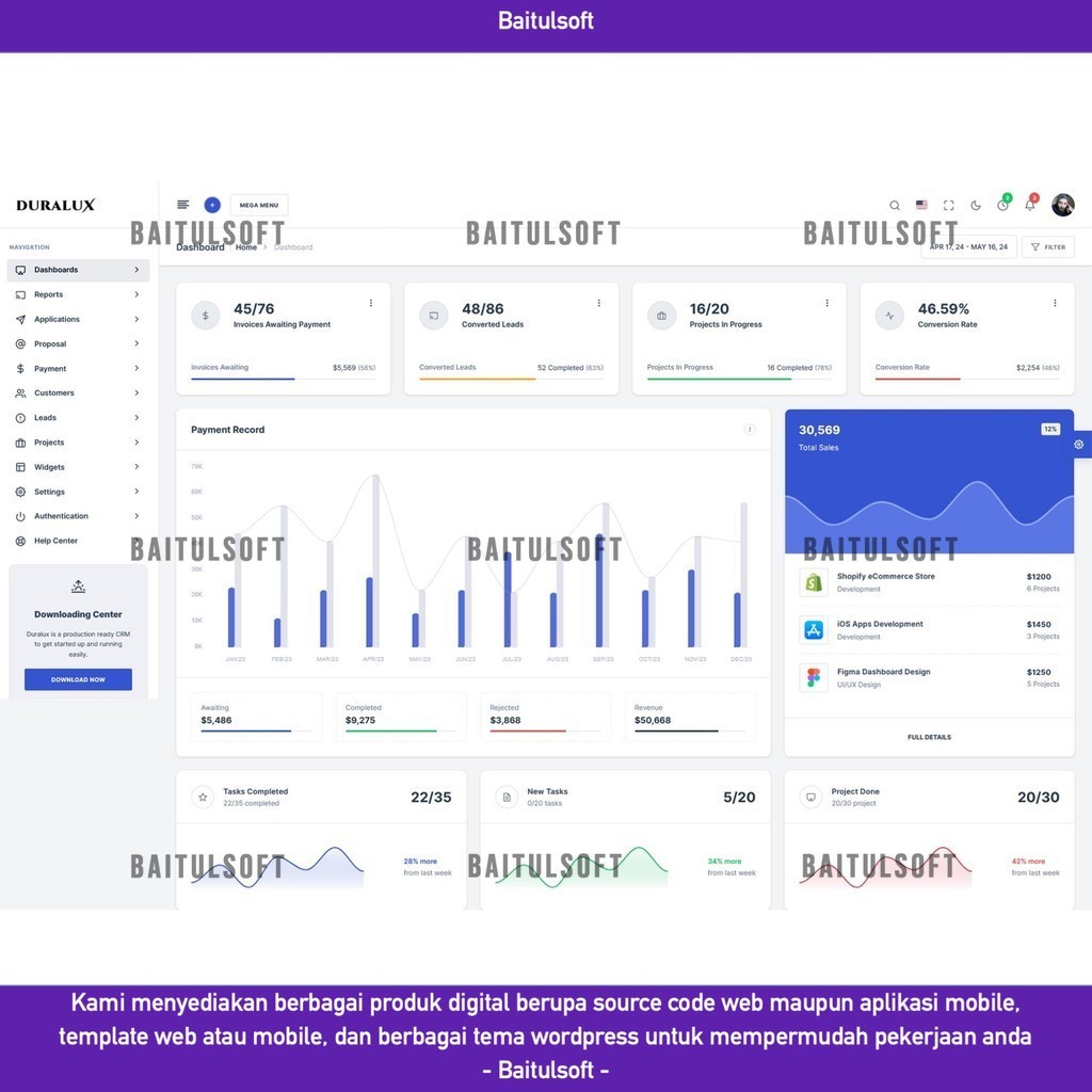 Jual WEB TEMPLATE DURALUX - CRM ADMIN DASHBOARD BOOTSTRAP TEMPLATE ...