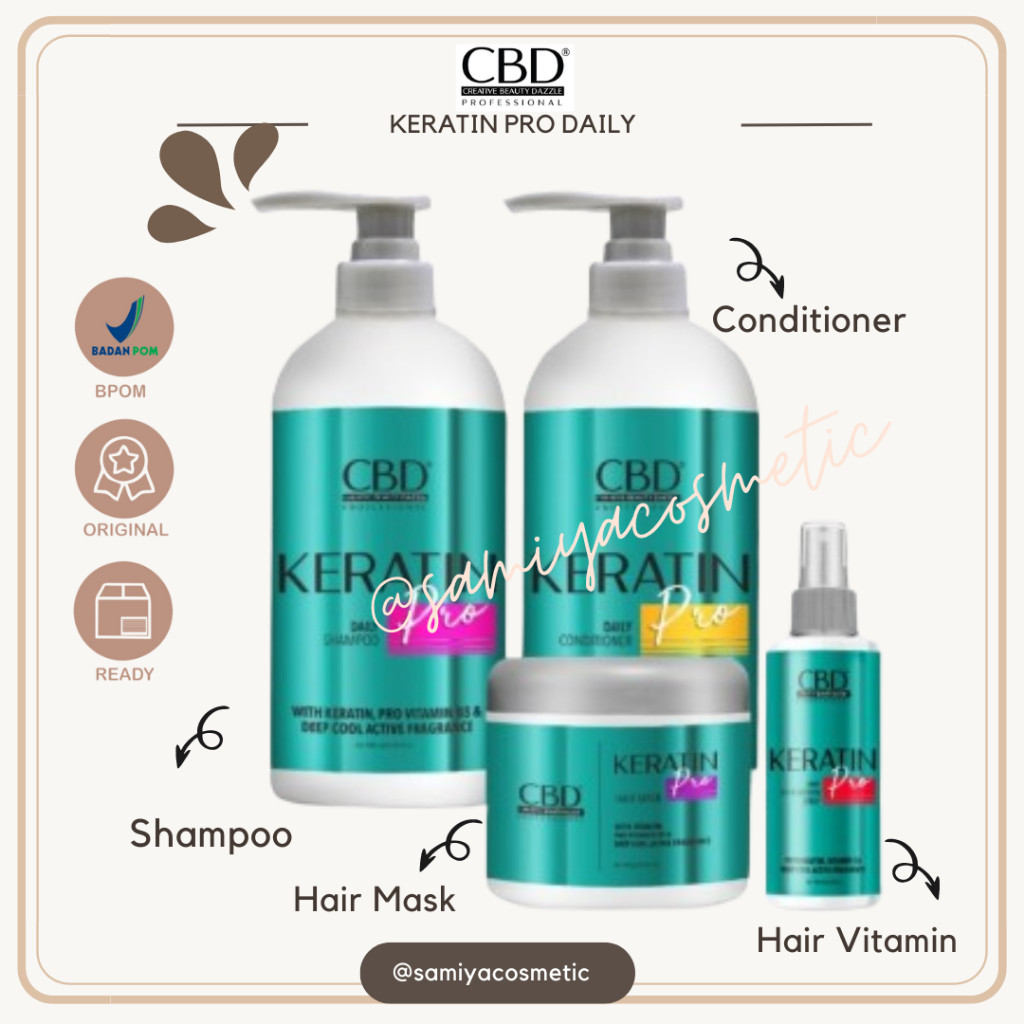 Jual CBD Keratin Pro Hair Mask | Shampoo | Conditioner 250ml | Shopee ...