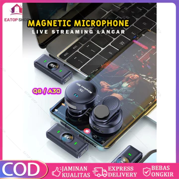 D80 Magnetic Wireless Clip On Microphone Dual Lavalier HP Plug Play Lapel Mic With Charging