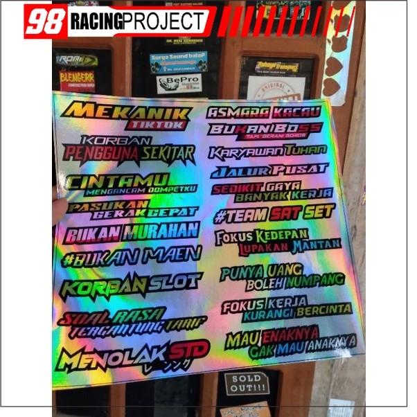 Jual Stiker Pack Kata Kata Racing Stiker Motor Stiker Terbaru Stiker ...