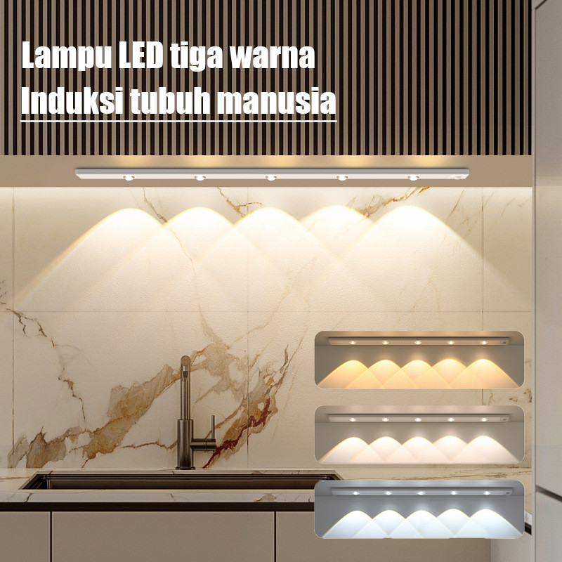 Lampu LED Sensor Gerak 3 Warna Ultra Tipis Magnetik foto 1