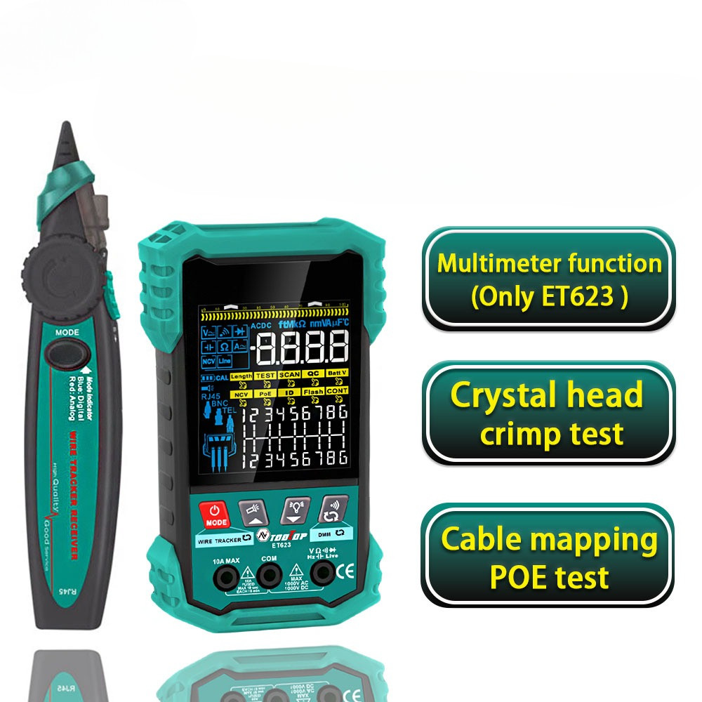 Jual TOOLTOP Portable Network Cable Tester LAN Cable Mapping Open Cross ...
