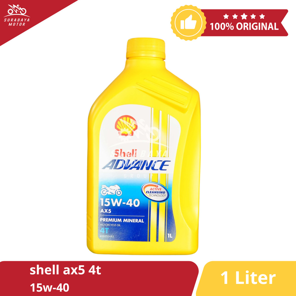 Jual Oli SHELL AX5 1L Motor Advance AX5 4T Sae 15W-40 1000ML 1 Liter ...