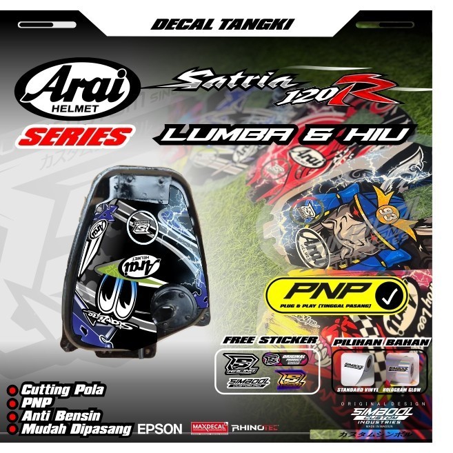 Jual Sticker TANGKI SATRIA R 120 2TAK DECAL TANKI bensin Motif ARAI ...