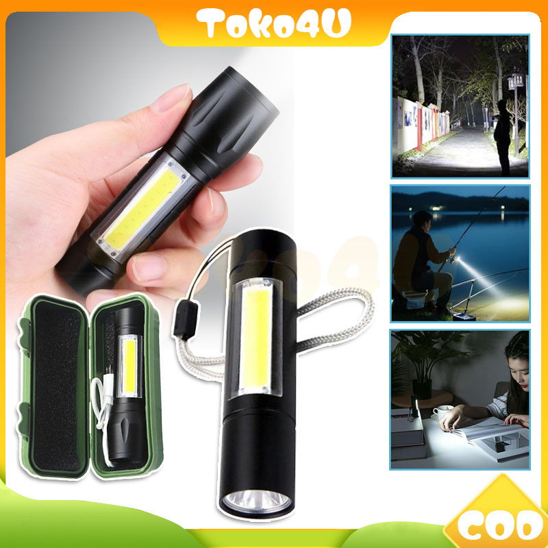 Jual senter mini super terang /swat police light rechargeable /senter ...
