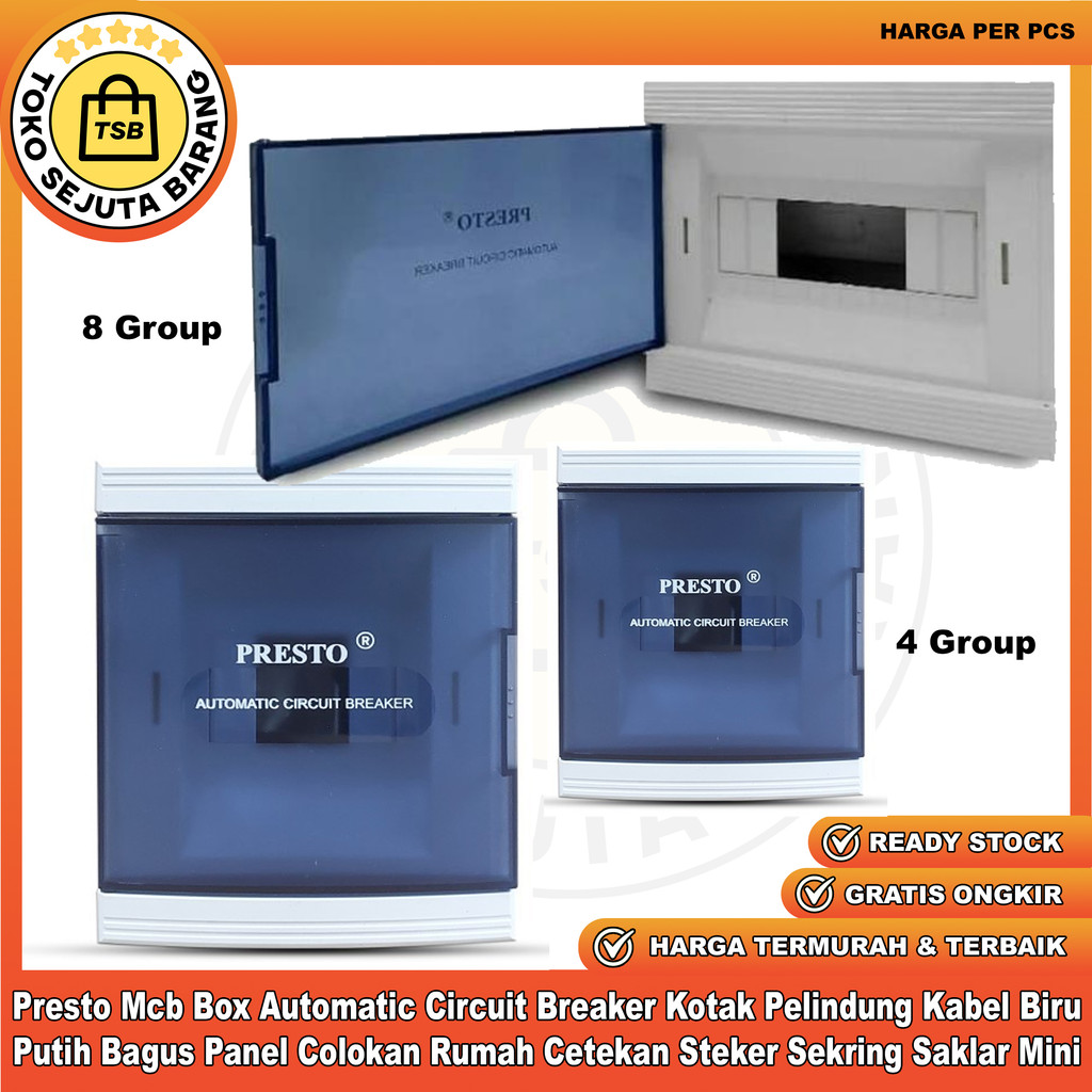 Jual Presto Box MCB IB 8G Enclosure Kotak 4 Group Proteksi Listrik ...