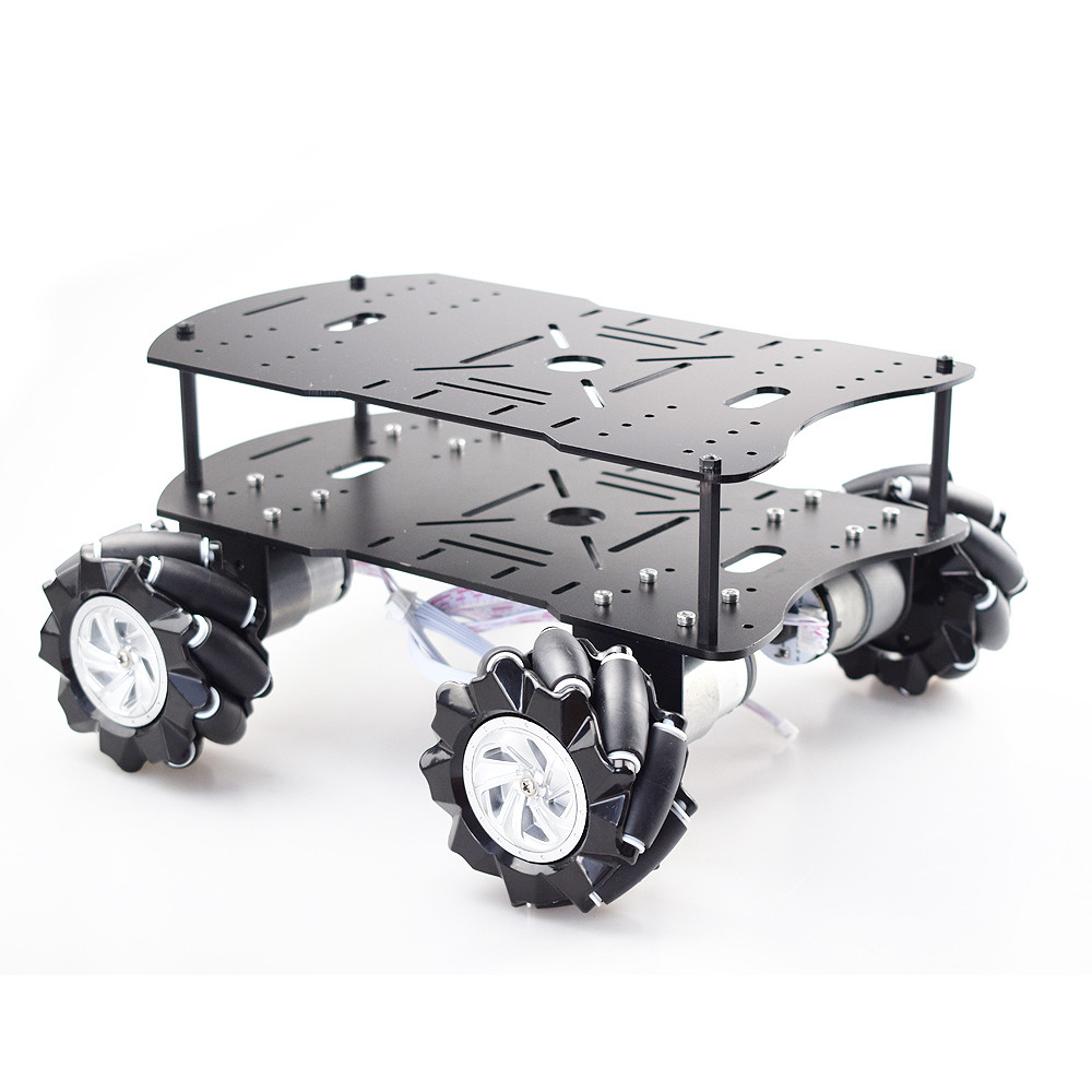 Jual 15KG Load 4WD 80mm Mecanum Wheel RC Robot Car Chassis with DC 12V ...