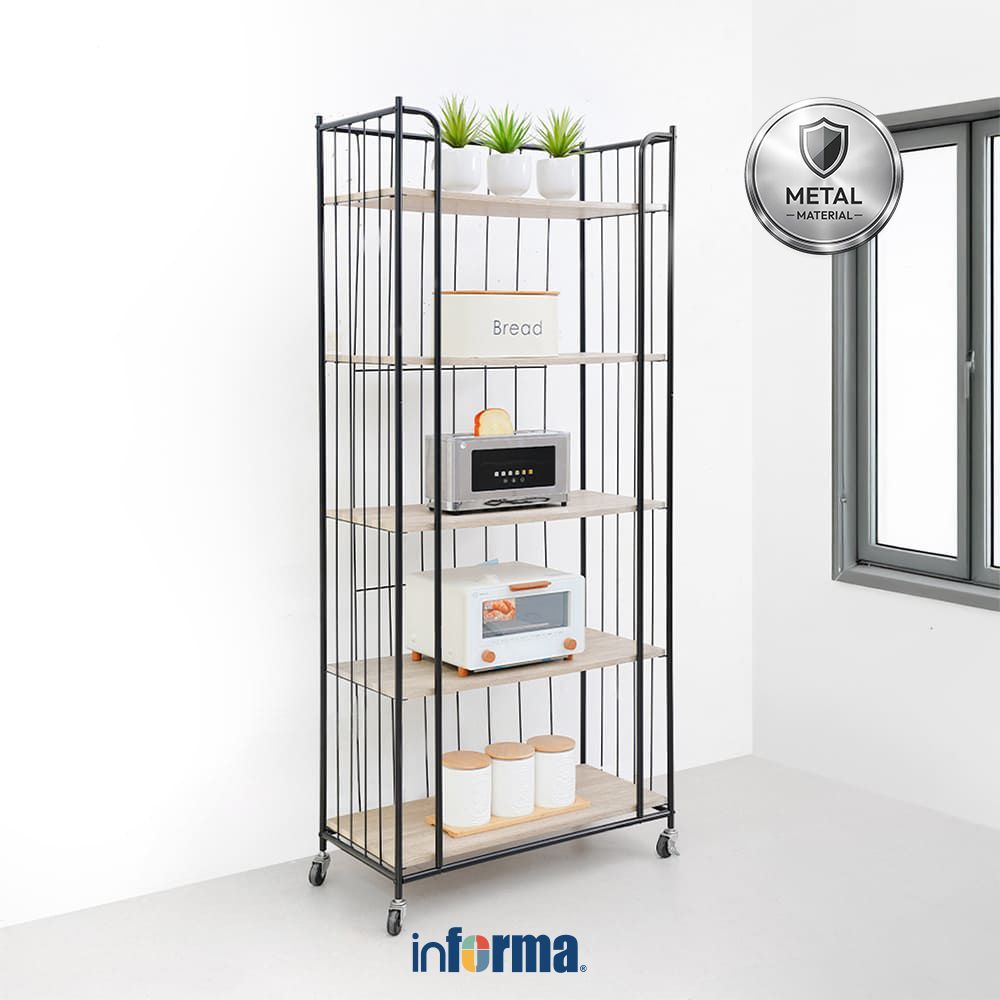 Jual Informa Levi Rak Troli Dapur 5 Tingkat - Cokelat Beech Troli ...