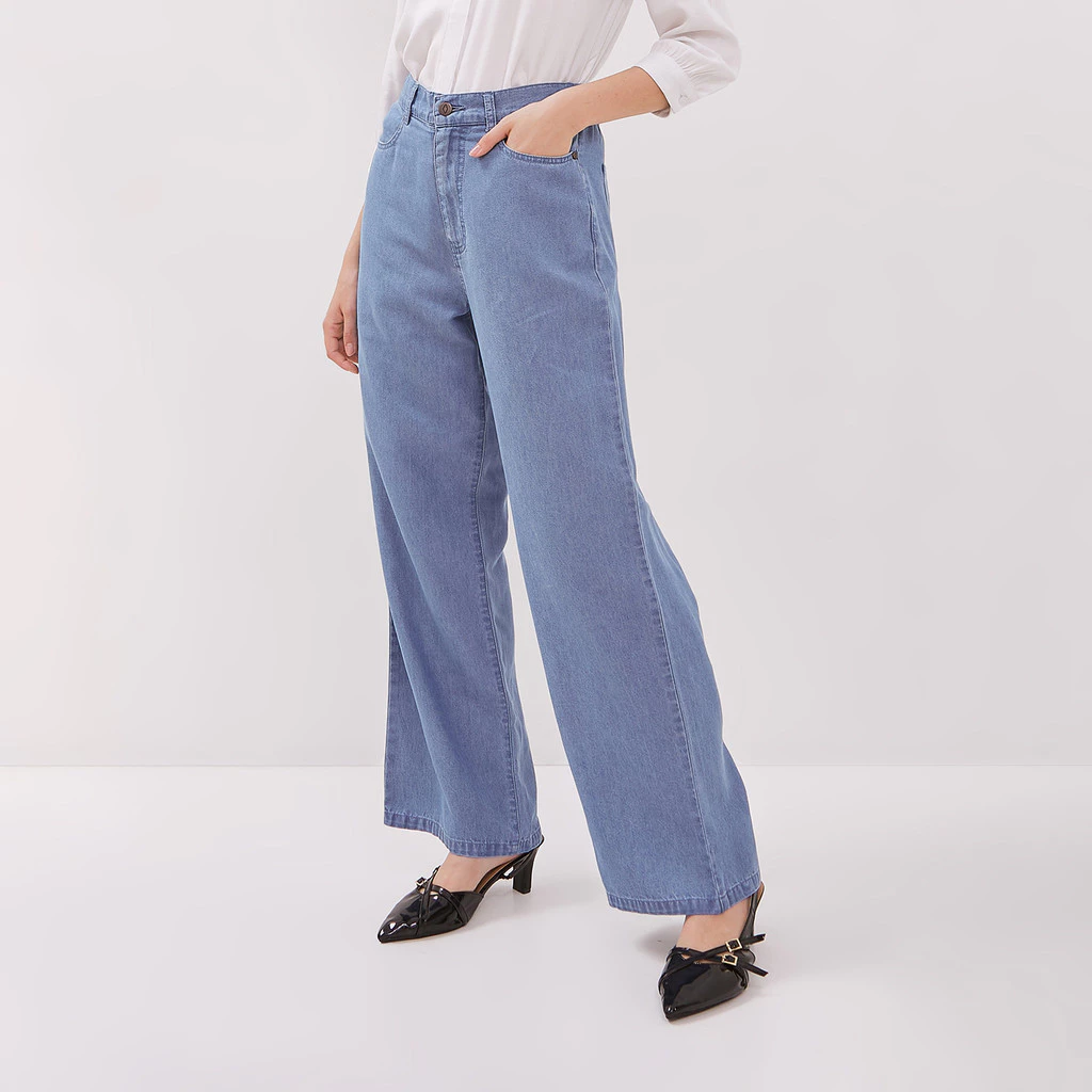 DUST Celana High Loose Jeans Kailani Biru TENCEL™ Comfease (D.39130) - foto 1