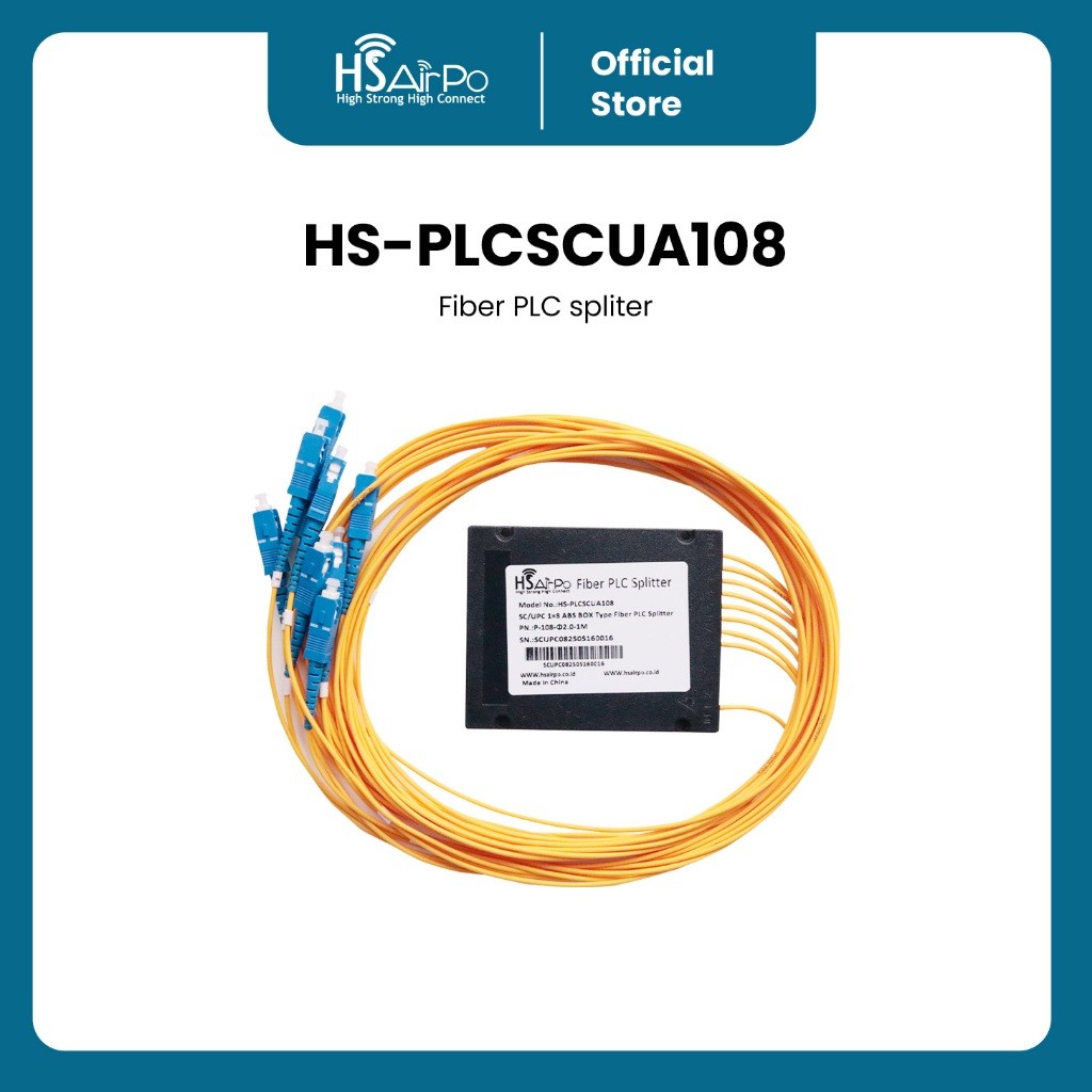Jual HSAirPo 1x8 SC/UPC Fiber Optical PLC Splitter ABS Box Type Pembagi ...