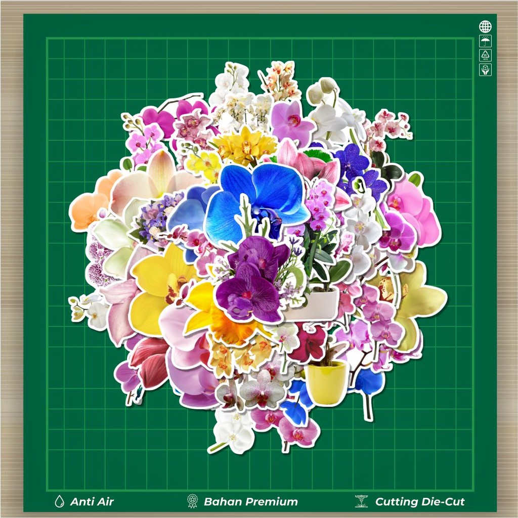 Jual HOT 50 PCS STIKER Stiker ORC - Bunga Anggrek - Orchid Flower ...