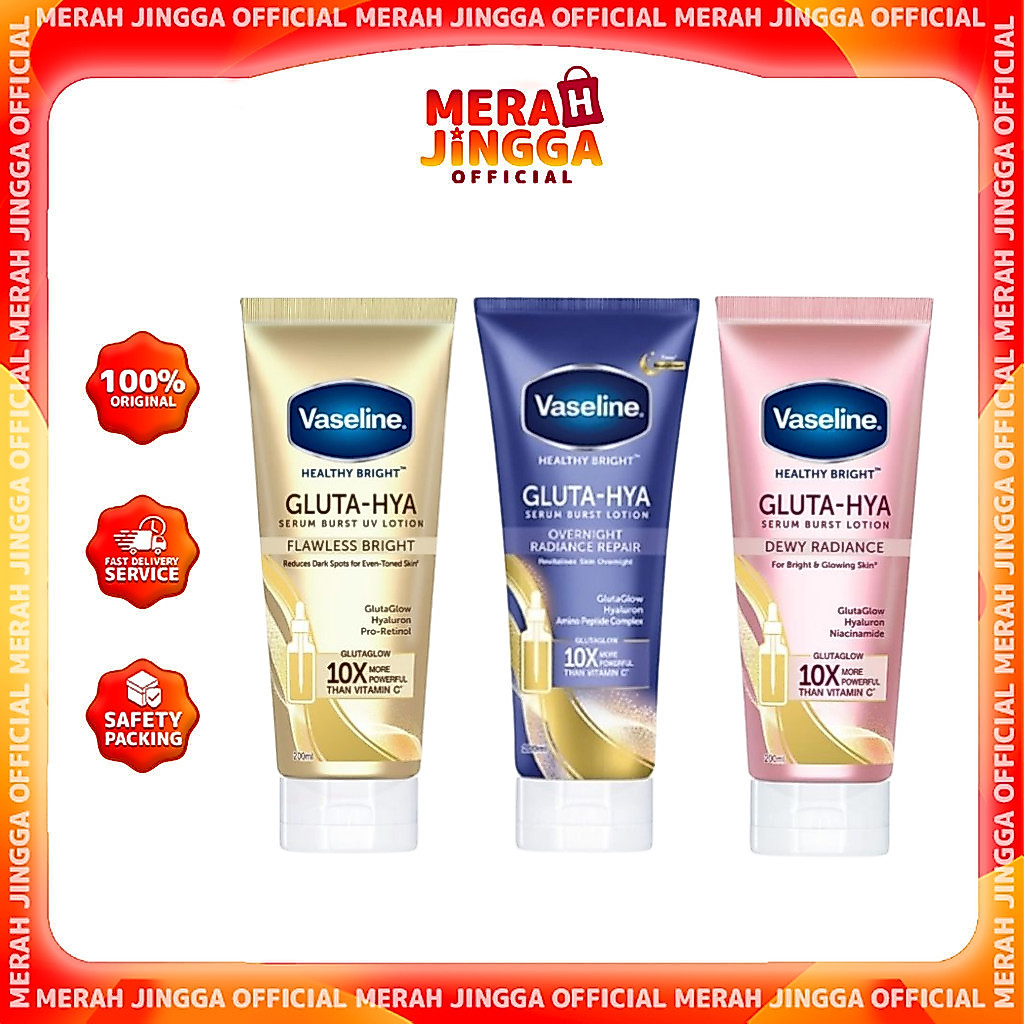 Vaseline Healthy Bright​ Gluta Hya Serum Burst Lotion Overnight Radiance Repair 330ml | MJO