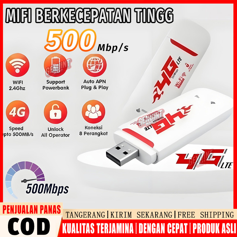 Jual 【Ready Stock】Modem WIFI USB 500Mbps 4G LTE Wi-Fi Portabel All ...