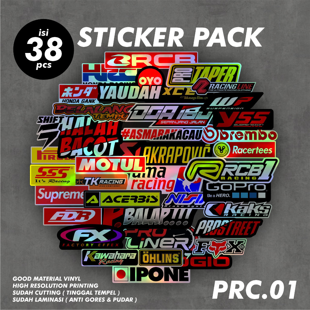 Jual Sticker Racing / Sticker pack / Sticker Sponsor / Sticker Motor ...