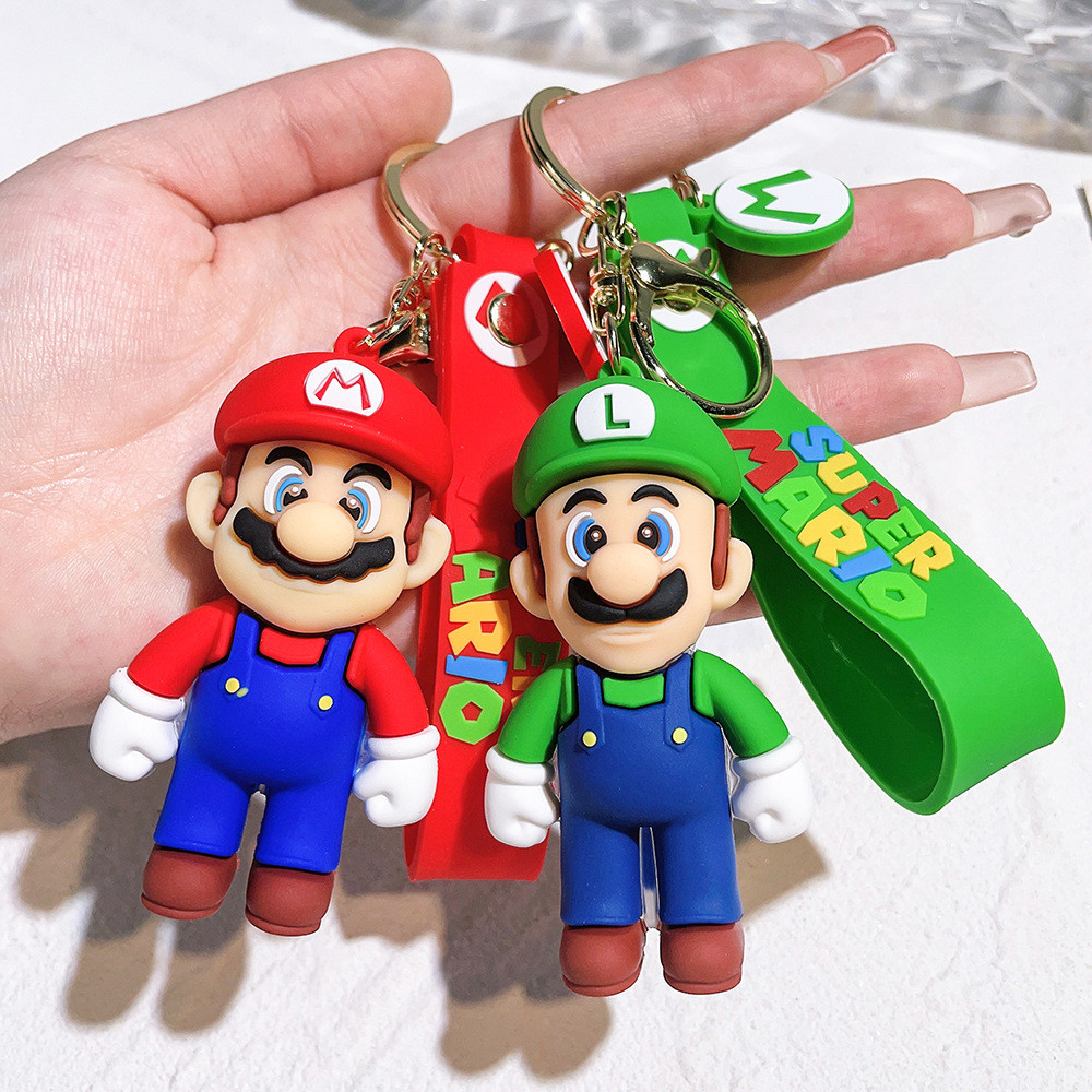 Jual Super Mario Keychain Mario Bros Luigi Toad Yoshi Bowser Action ...