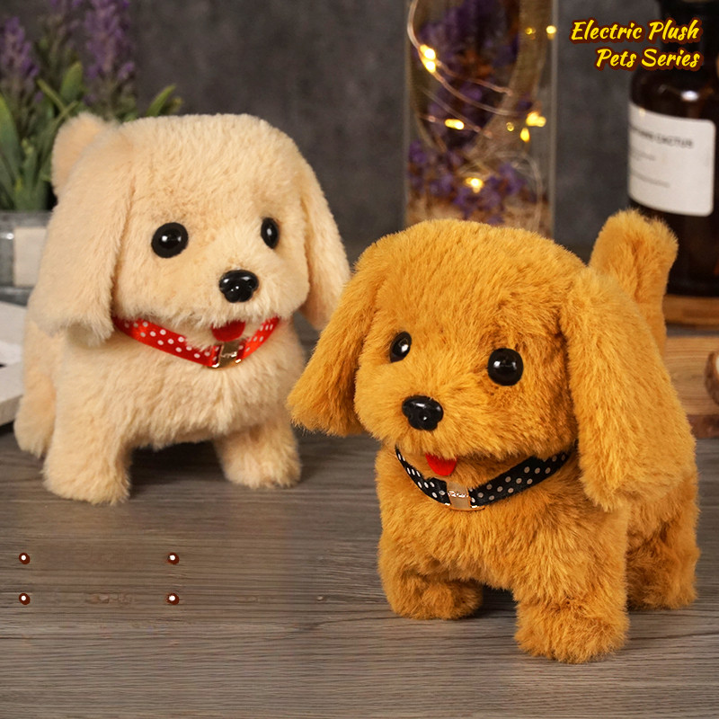 Jual Electronic Simulation Pet Dog Toy Walking Interactive Dog Plush ...