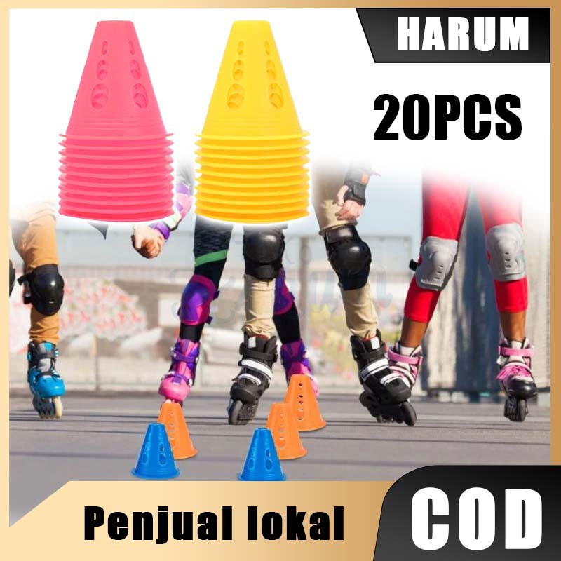 Jual Paket 20 Pcs Cone Kerucut Sepatu Roda Marker Cone Latihan Skate ...