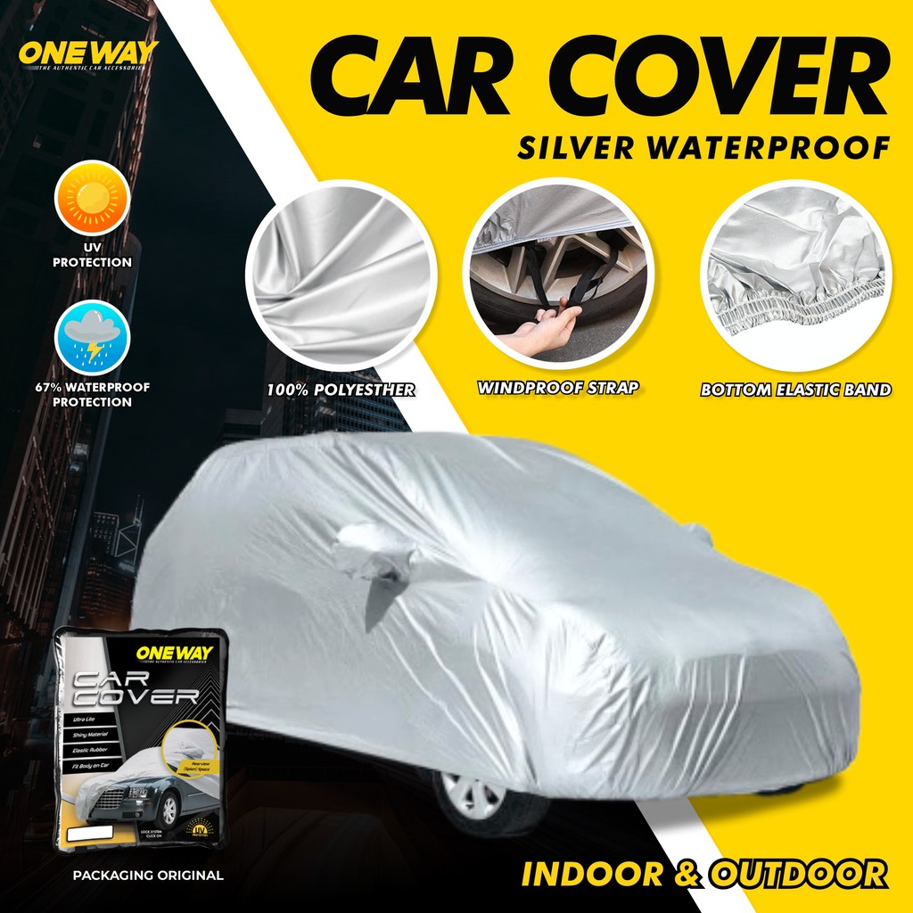 Jual ONE WAY Body Cover SILVER Sarung Penutup Mobil Agya, Ayla, Brio ...