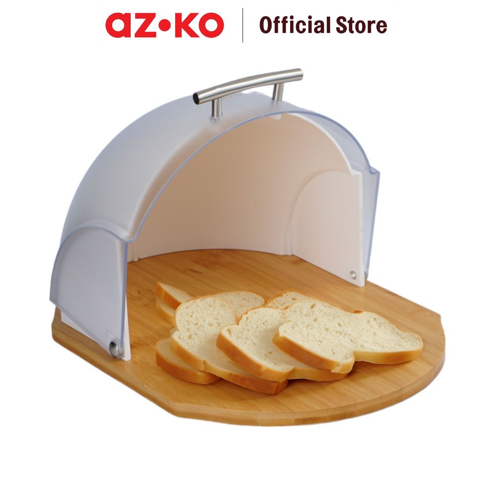 Jual AZKO Delicia Tempat Roti Bambu Round - Cokelat Bread Box Tempat ...