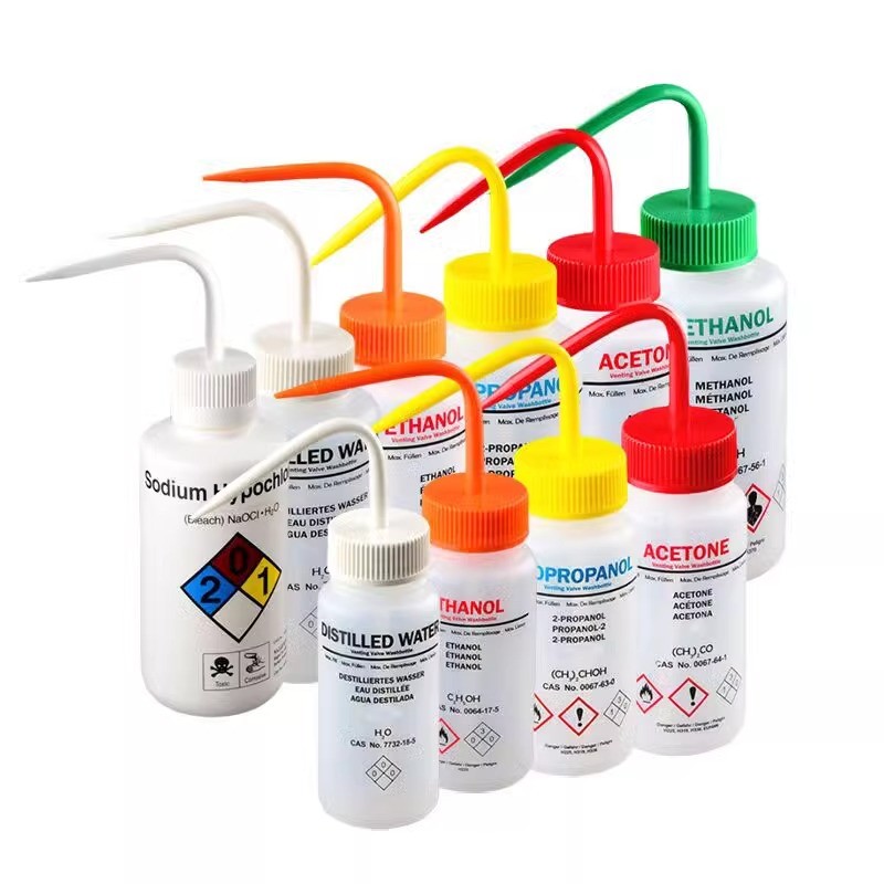 Jual 1pc 250ml 500ml Safe Wash Bottle with Label Acetone Methanol ...