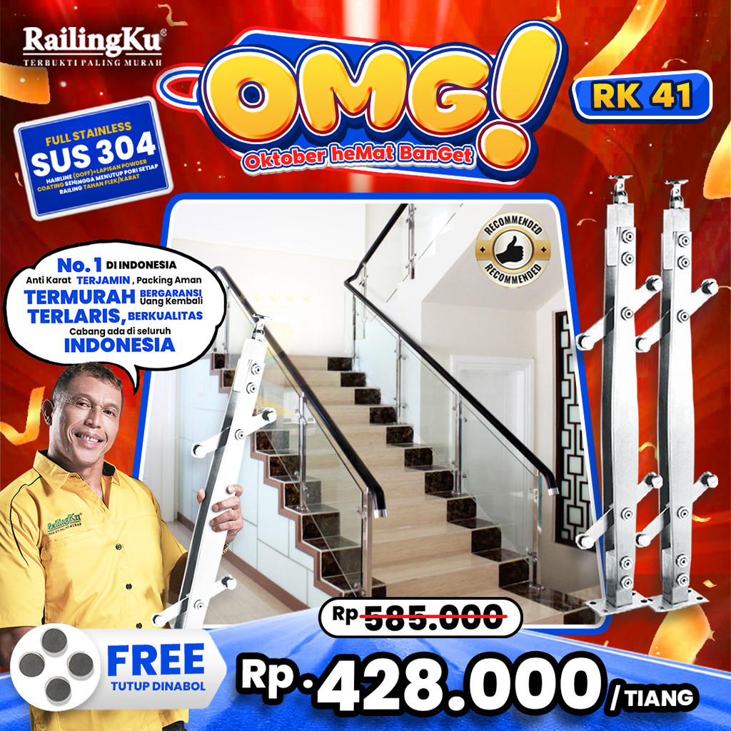 Jual Railing Tangga Stainless Plate Minimalis Railingku [OMG!] RK 41 ...