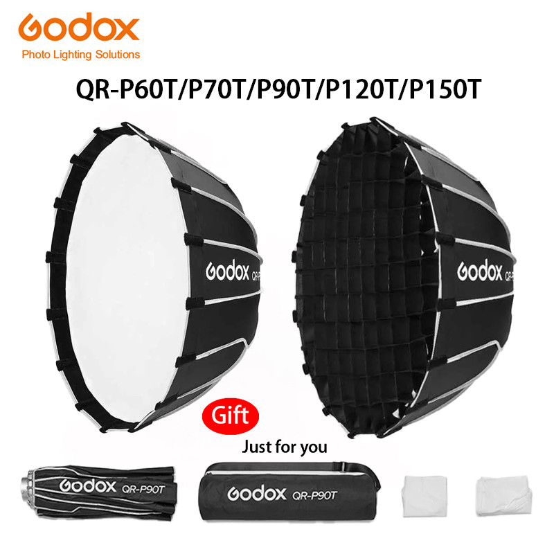 Godox QR-P70 Softbox 70cm Snel Vrijgeven Diepe Parabolische Soft Box Bowens Mount voor Studioflitser Speedlite SL-60W VL150 VL300 UL150 SL150WII SZ150R SK300ii SK400ii (27,56 inch