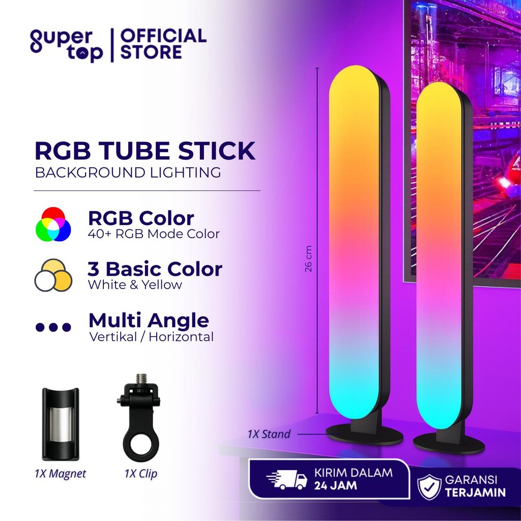 Jual Lampu RGB Background Stick LED Stand Mini Portable / Tube RGB LED ...