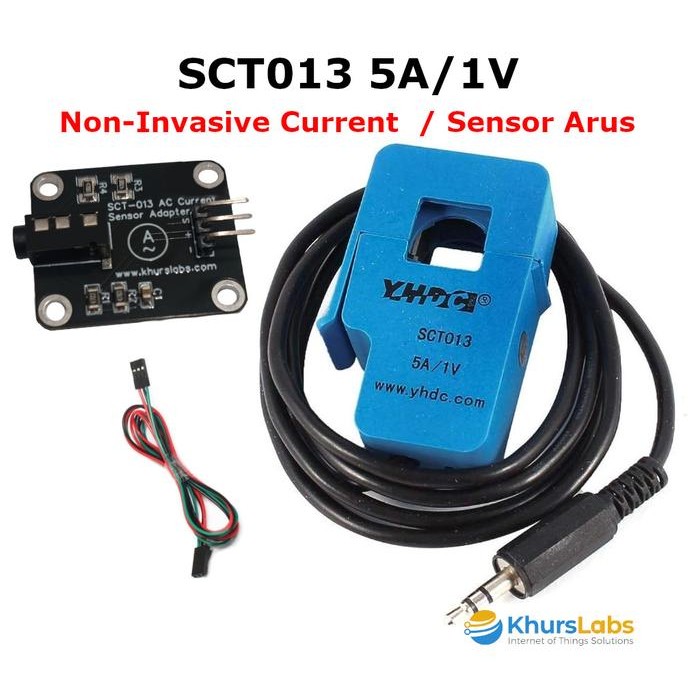 Jual Jg87 SCT013 005 5A 1V Non invasive AC Current Sensor Arus Clamp ...
